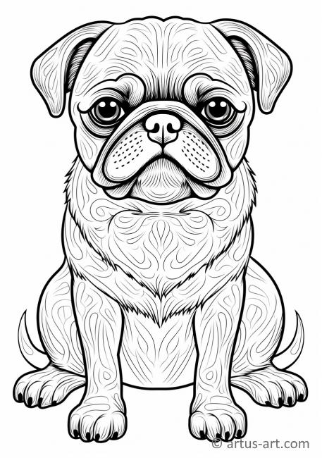 Página para colorir de cão Pug